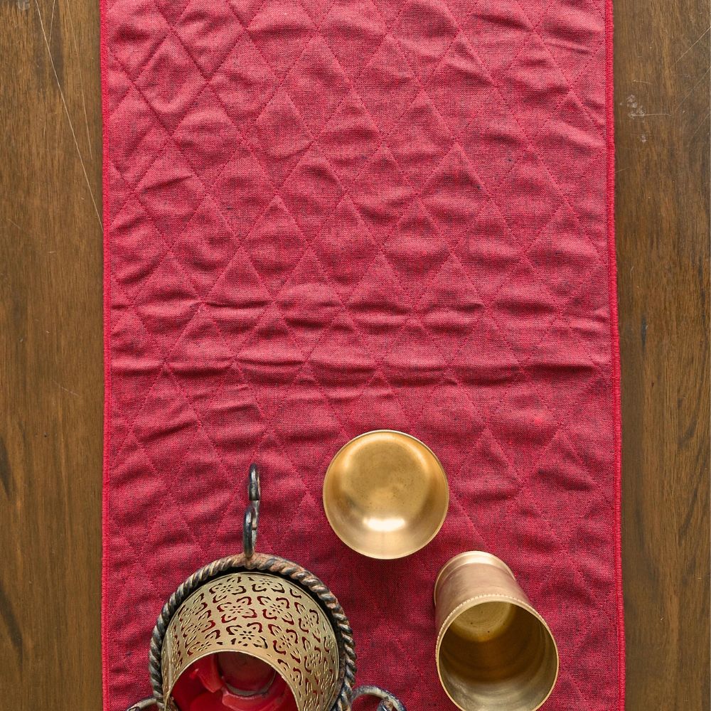 Woven Ruby Red Reversible Runner