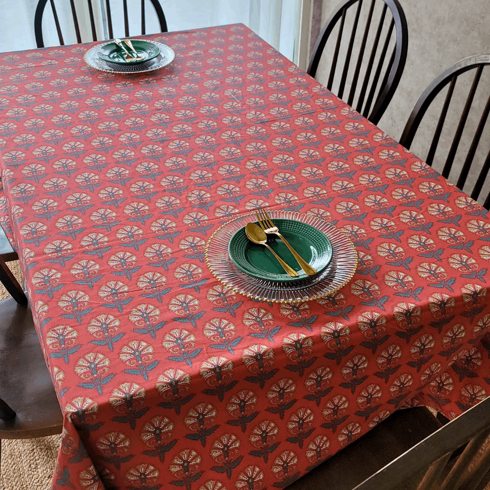 Festive Coral Tablecloth