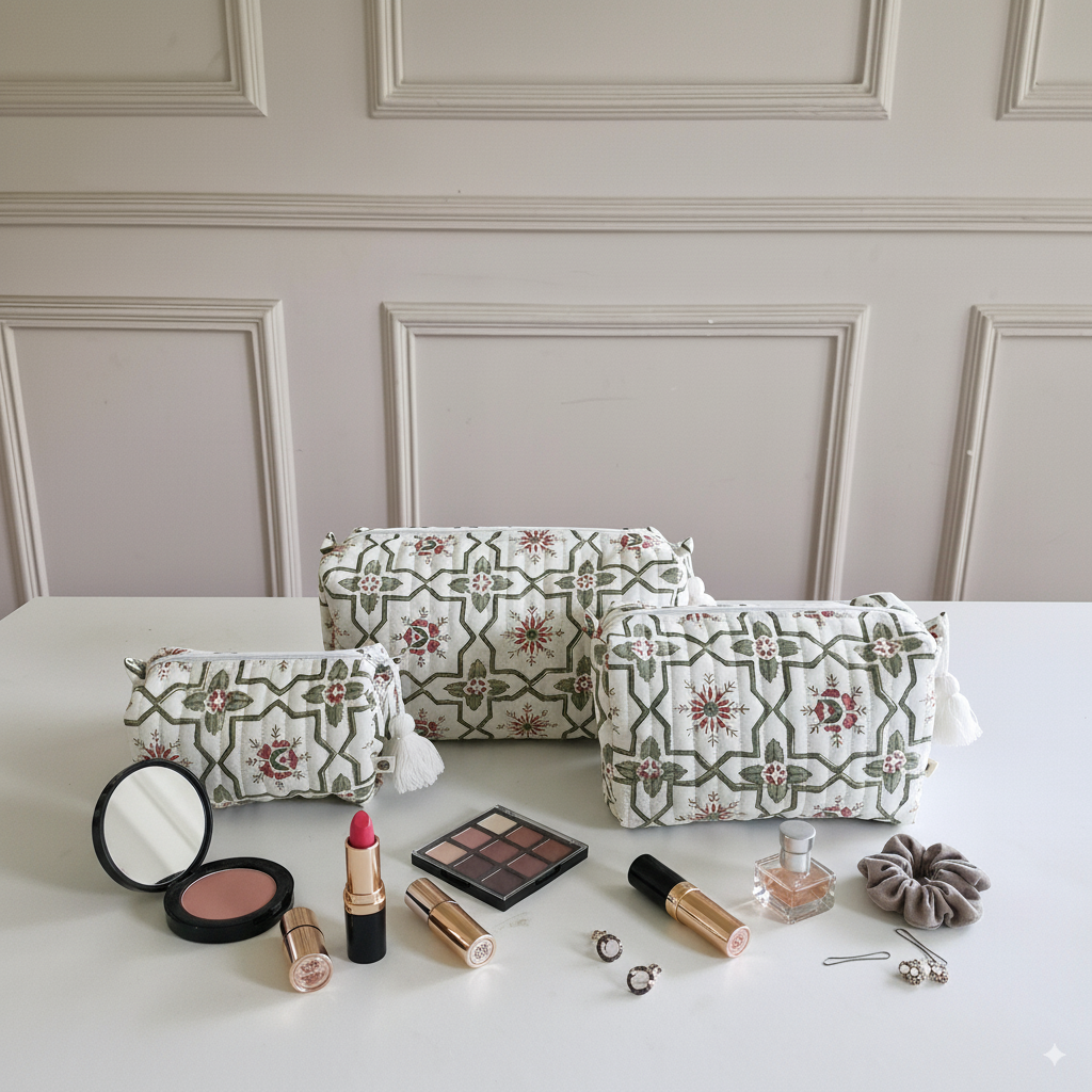 Quilted Pouches - Persian Garden