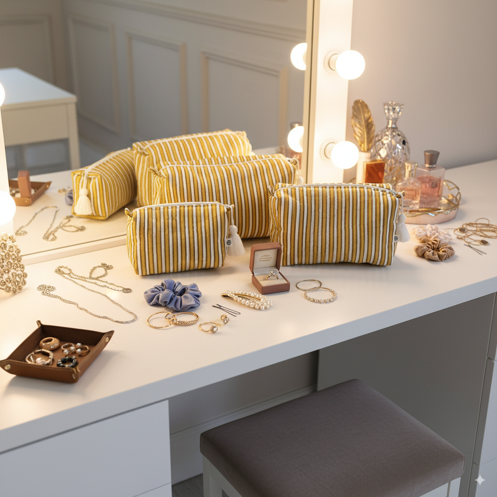 Quilted Pouches - Ochre Mirage
