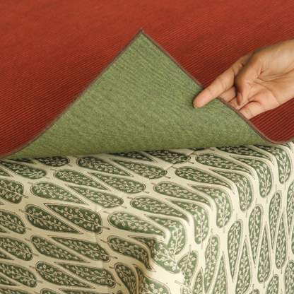 Serene Sunset & Moss Green Chambray Mahjong Mat
