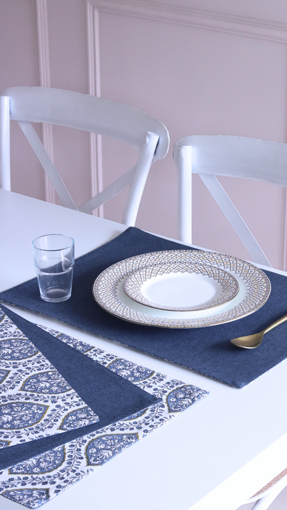 Morning Dew & Woven Aegean Blue Placemats