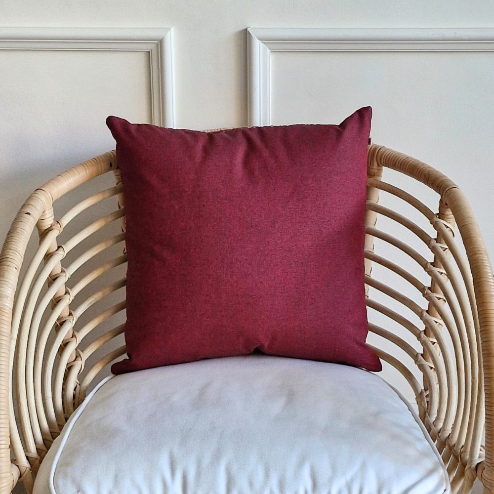Woven Ruby Red Cushion Cover