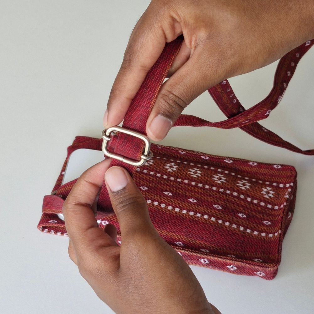Woven Ruby Red Mobile Pouch