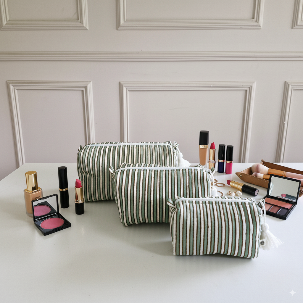 Quilted Pouches - Sage Mirage