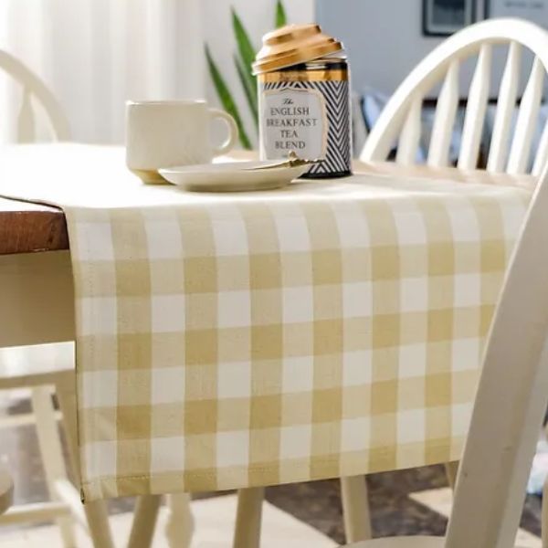 Farmhouse - Beige Gingham Checks Runner