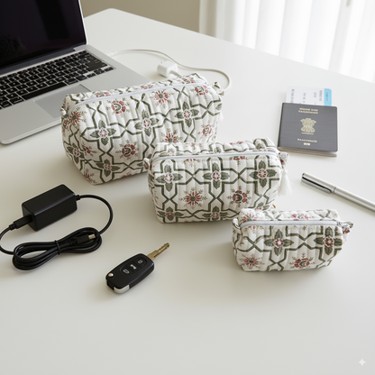 Quilted Pouches - Persian Garden