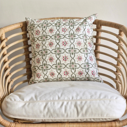 Persian Garden - Water resistant, Quilted Outdoor Cushion Cover