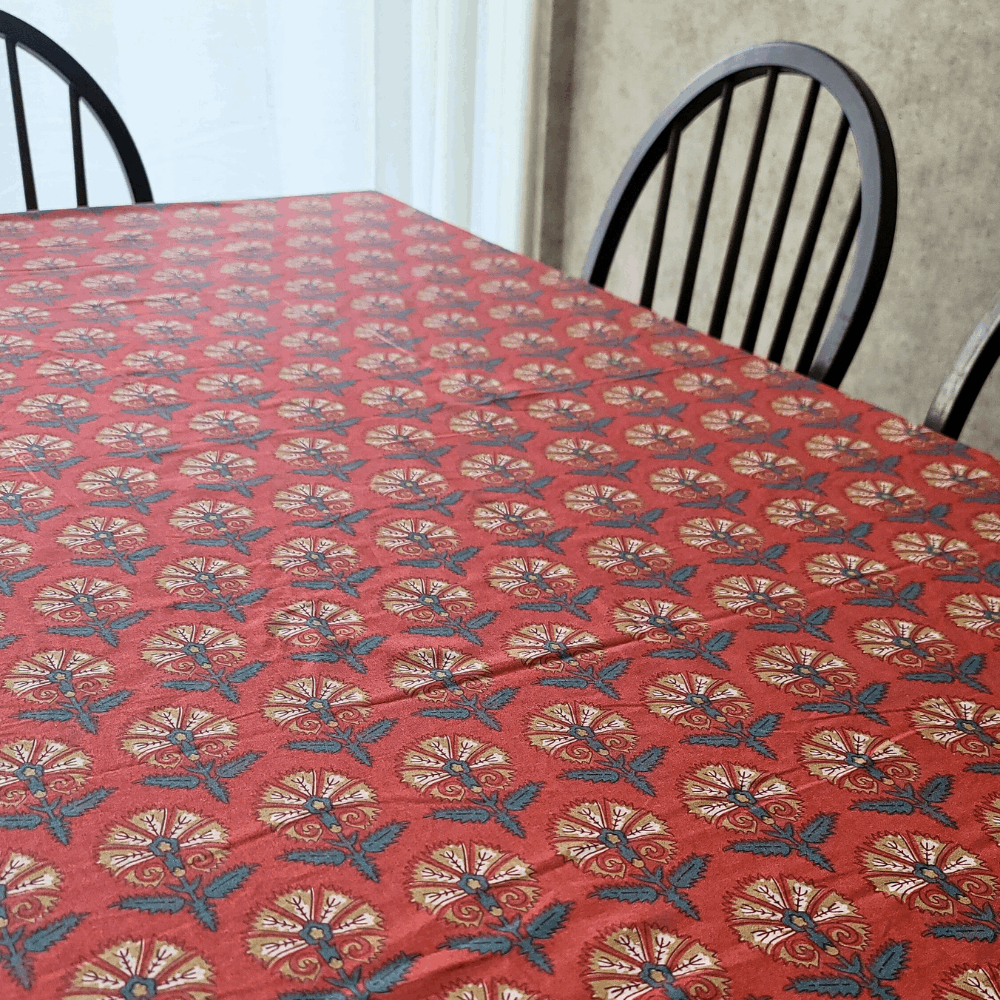 Festive Coral Tablecloth