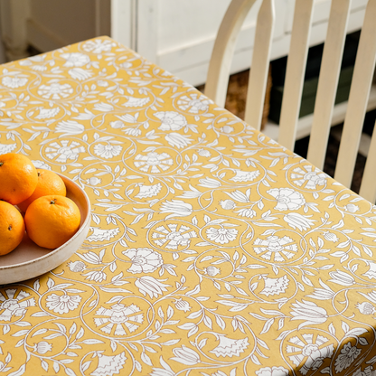 Mustard Fields Cotton Tablecloth