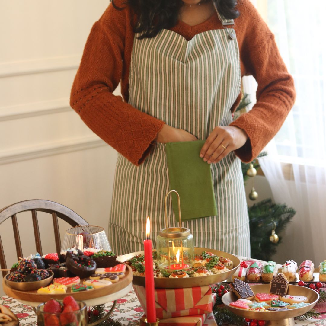 Spill-Resistant, 3-pocket, Cotton Apron - Sage Green