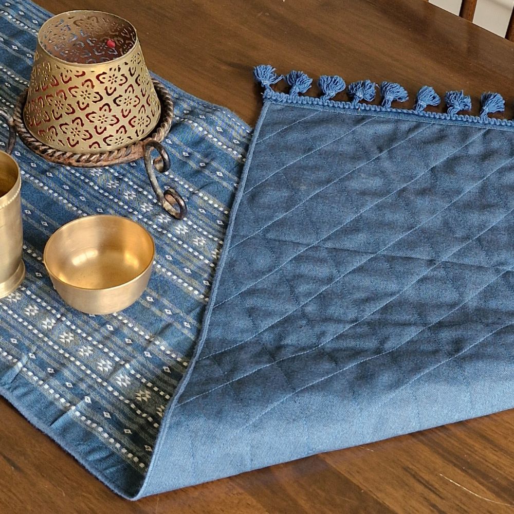 Woven Aegean Blue Reversible Runner