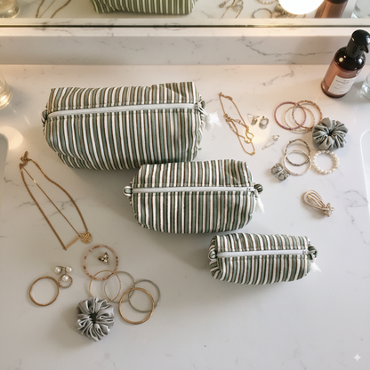 Quilted Pouches - Sage Mirage