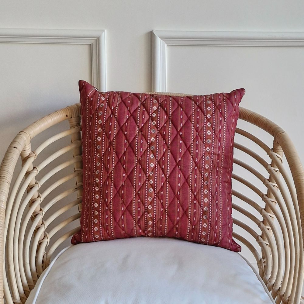 Woven Ruby Red Cushion Cover