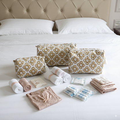 Quilted Pouches - Chai and Toast