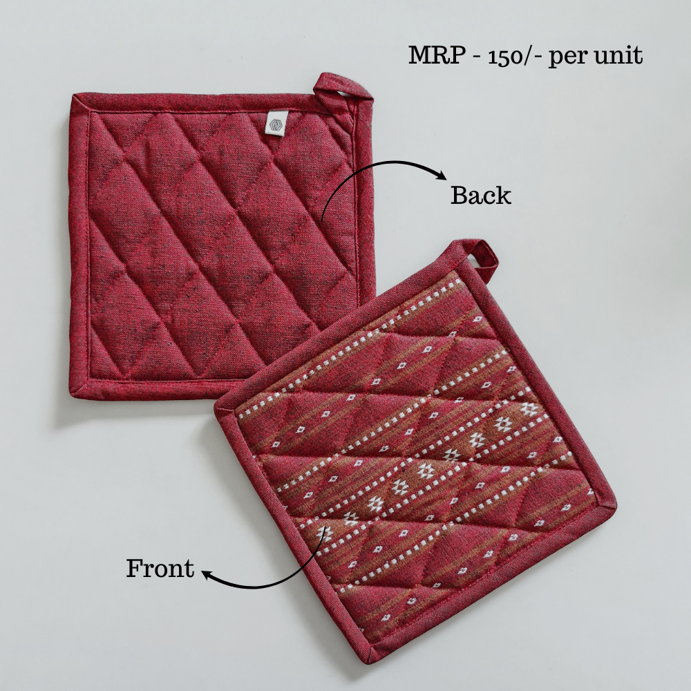 Wipeable & Reversible Pot Holder - Ruby Red