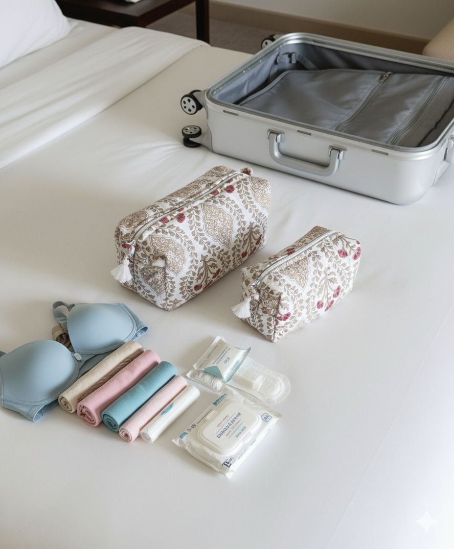 Quilted Pouches - Sweet Almond