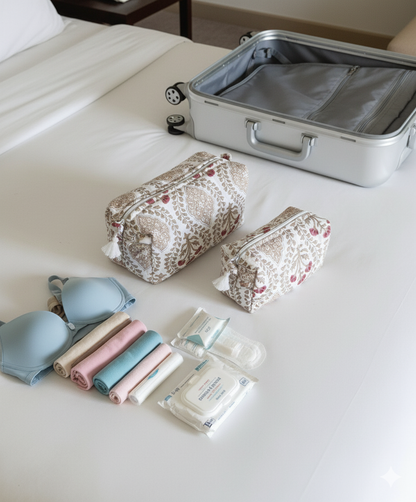 Quilted Pouches - Sweet Almond