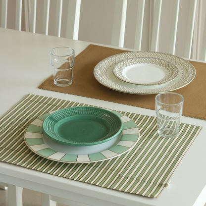 Sage Mirage & Tan Placemats Rectangle (12" x 17") Green & Tan