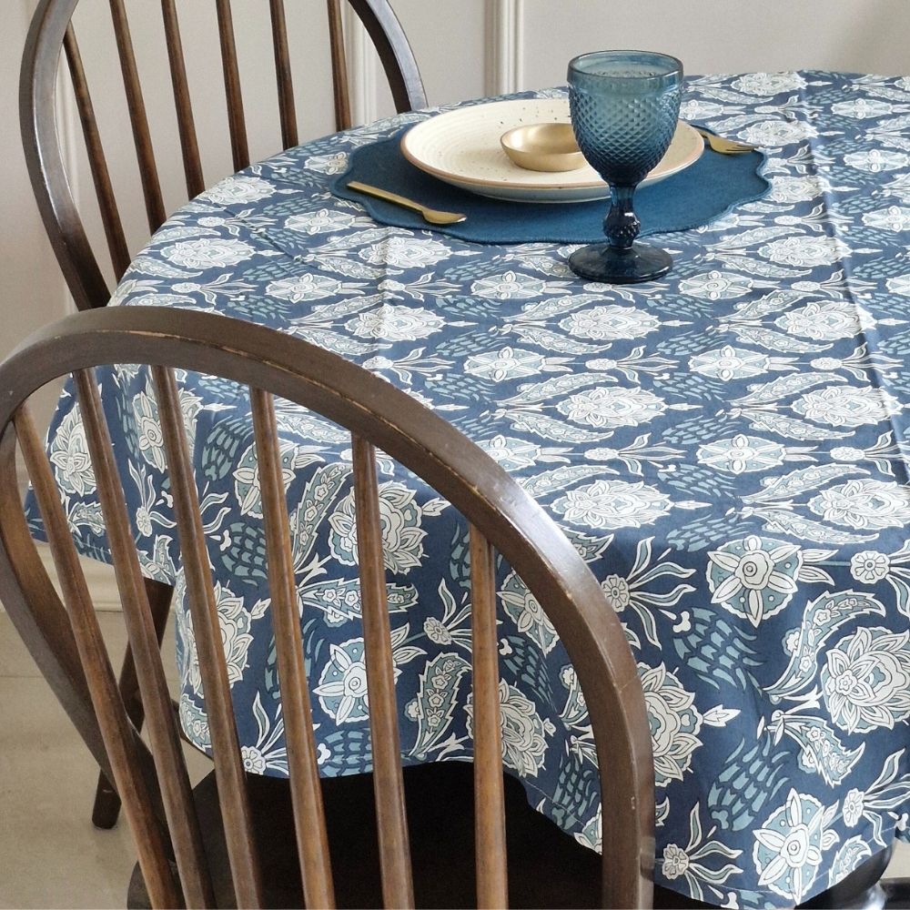 Stormy Skies Tablecloth Blue