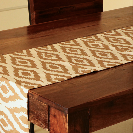 Ikat Inspired Beige Runner Beige