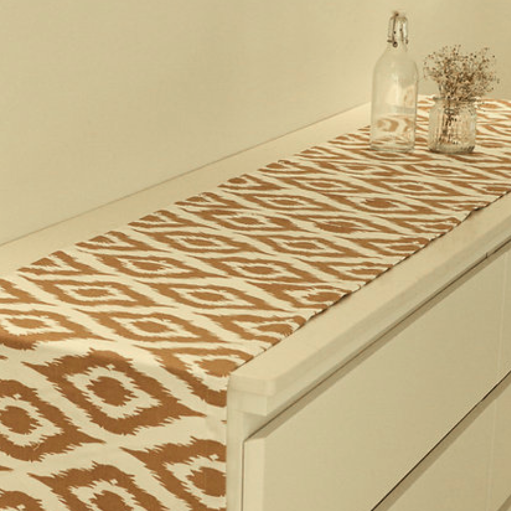 Ikat Inspired Beige Runner