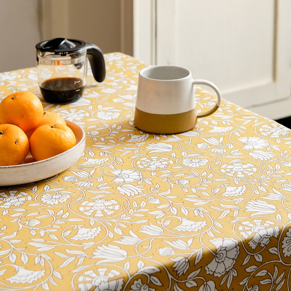 Mustard Fields Cotton Tablecloth