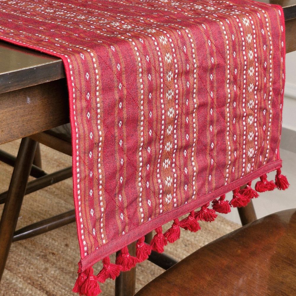 Woven Ruby Red Reversible Runner