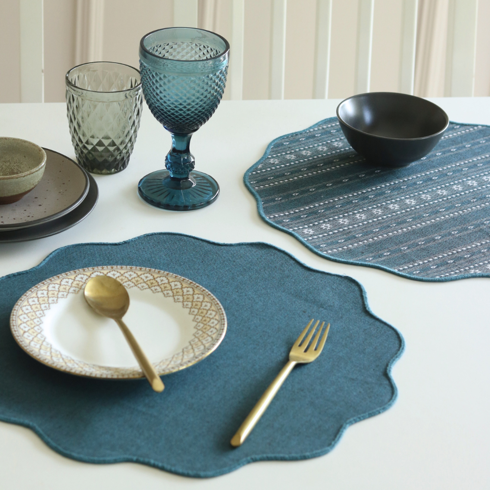 Woven Aegean Blue Placemats