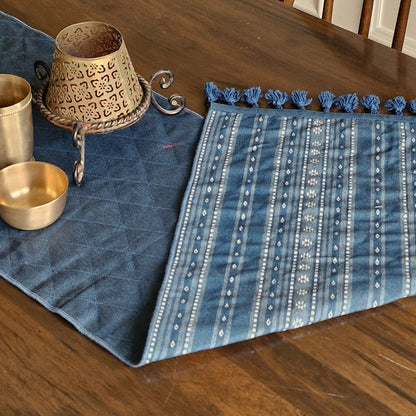 Woven Aegean Blue Reversible Runner