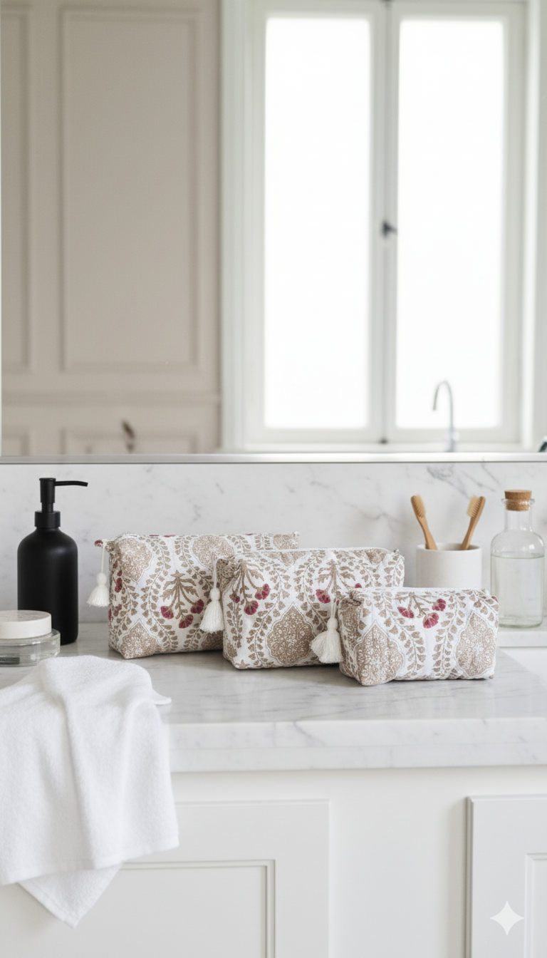 Quilted Pouches - Sweet Almond
