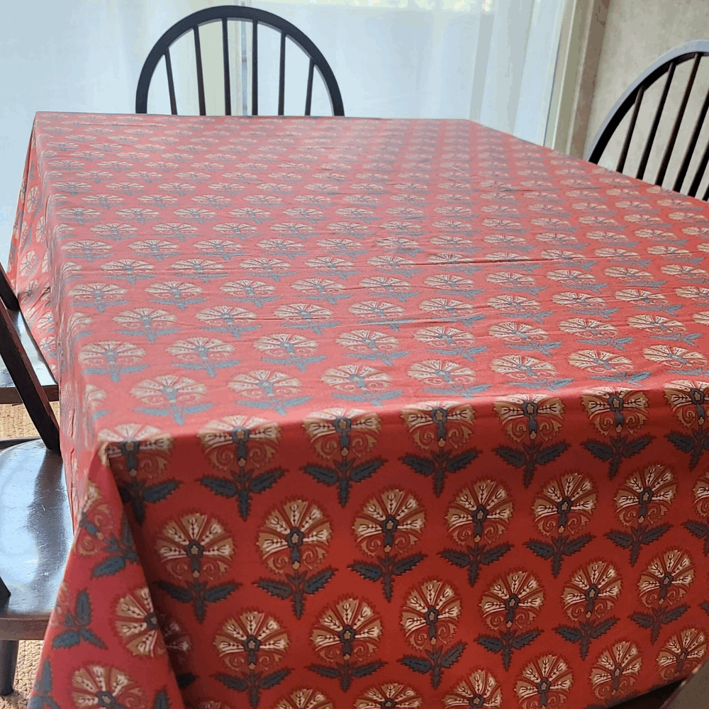 Festive Coral Tablecloth