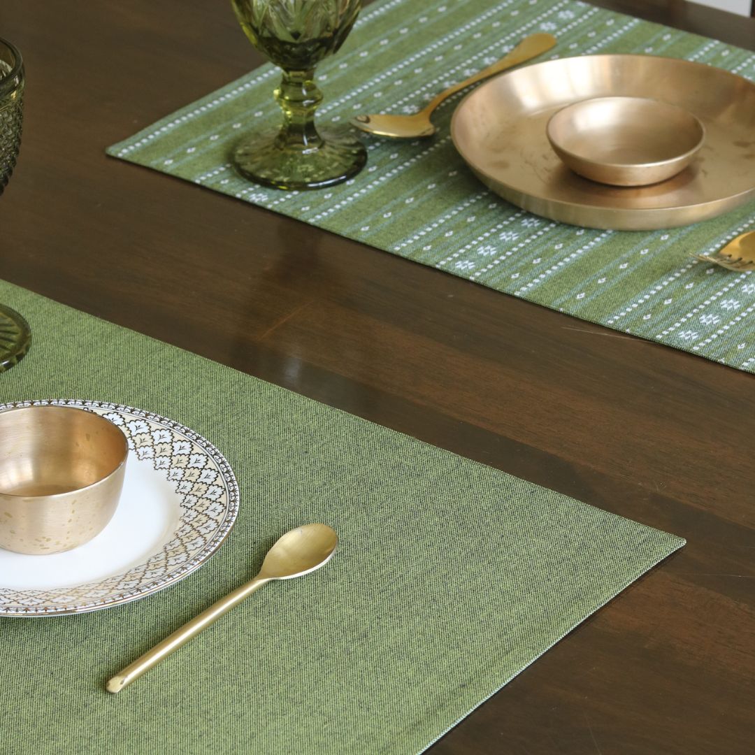 Woven Moss Green Placemats