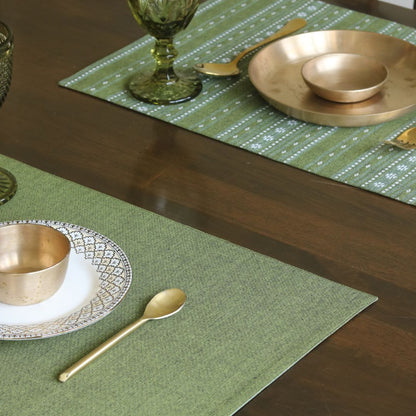 Woven Moss Green Placemats
