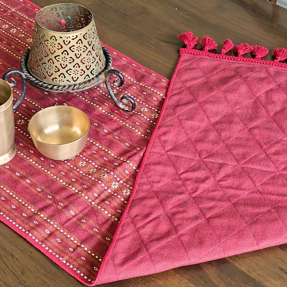 Woven Ruby Red Reversible Runner