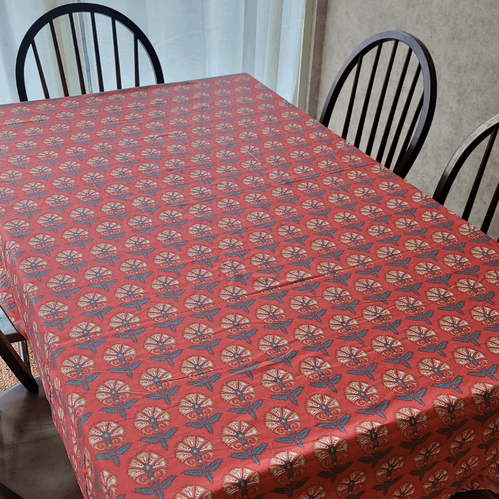 Festive Coral Tablecloth