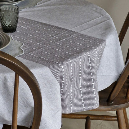 Woven Winter Grey Tablecloth