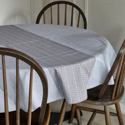 Woven Winter Grey Tablecloth Gray