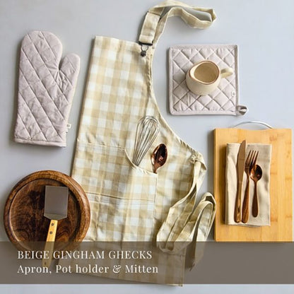 Kitchen Essentials Set - Apron + Mitten + Potholder