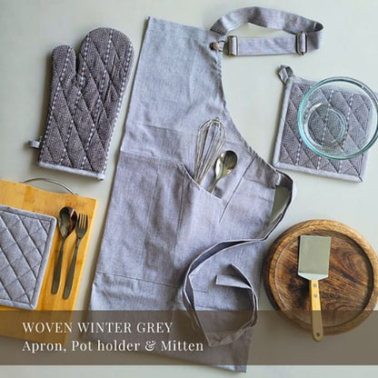 Kitchen Essentials Set - Apron + Mitten + Potholder