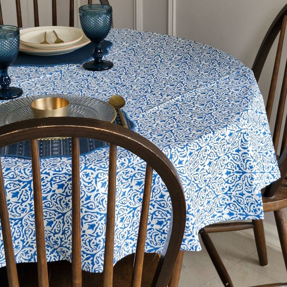 Whispers of the Sea Tablecloth Blue