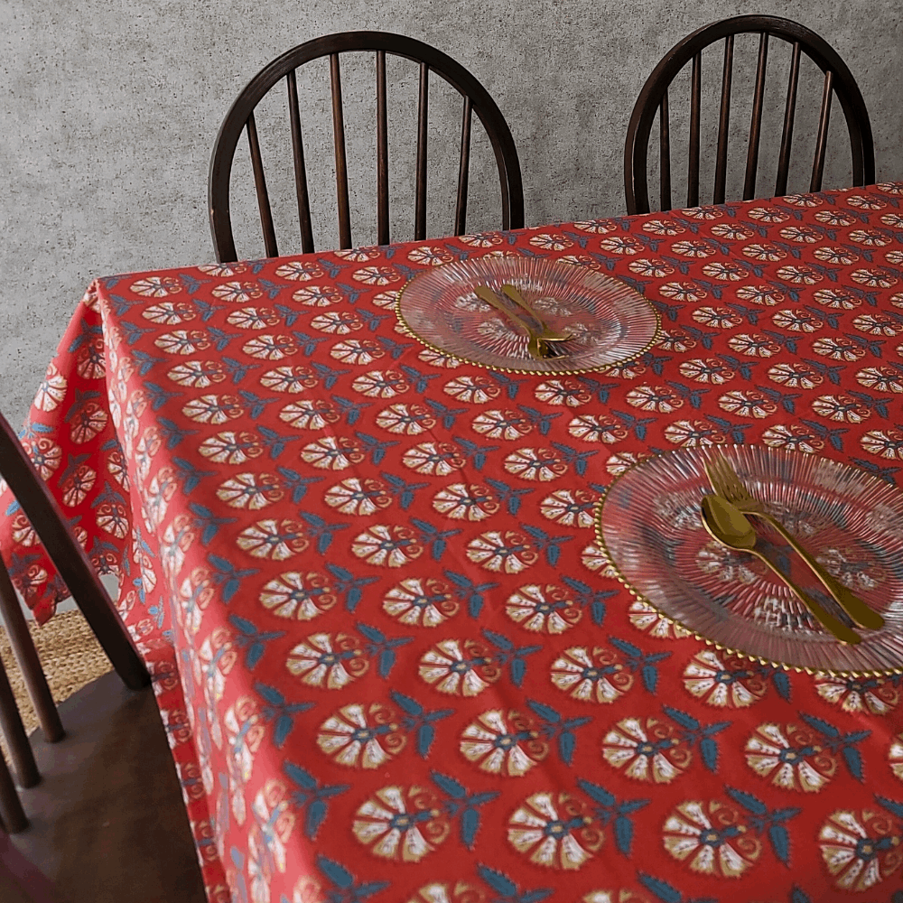 Festive Coral Tablecloth