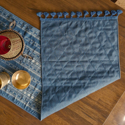 Woven Aegean Blue Reversible Runner