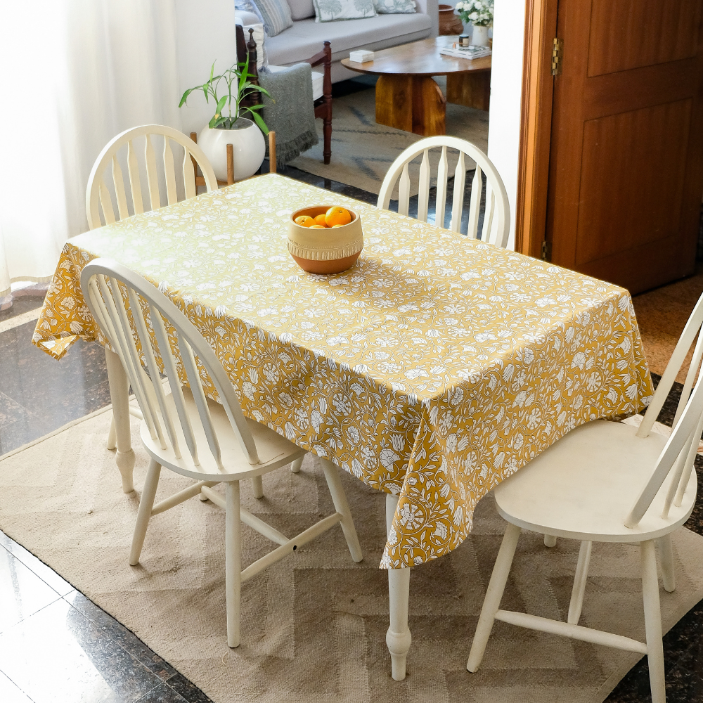 Mustard Fields Cotton Tablecloth