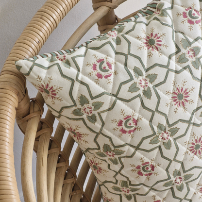 Persian Garden - Water resistant, Quilted Outdoor Cushion Cover