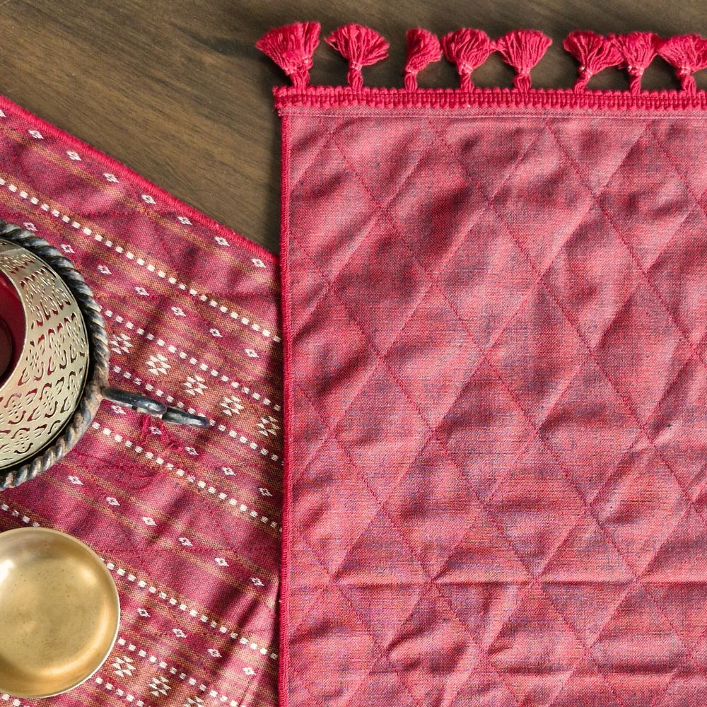 Woven Ruby Red Reversible Runner
