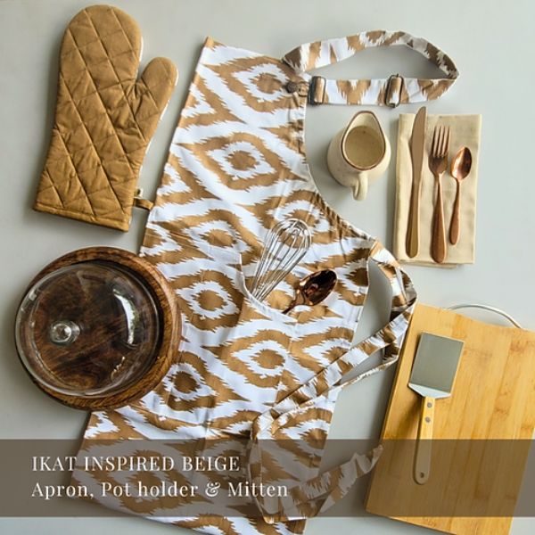 Kitchen Essentials Set - Apron + Mitten + Potholder