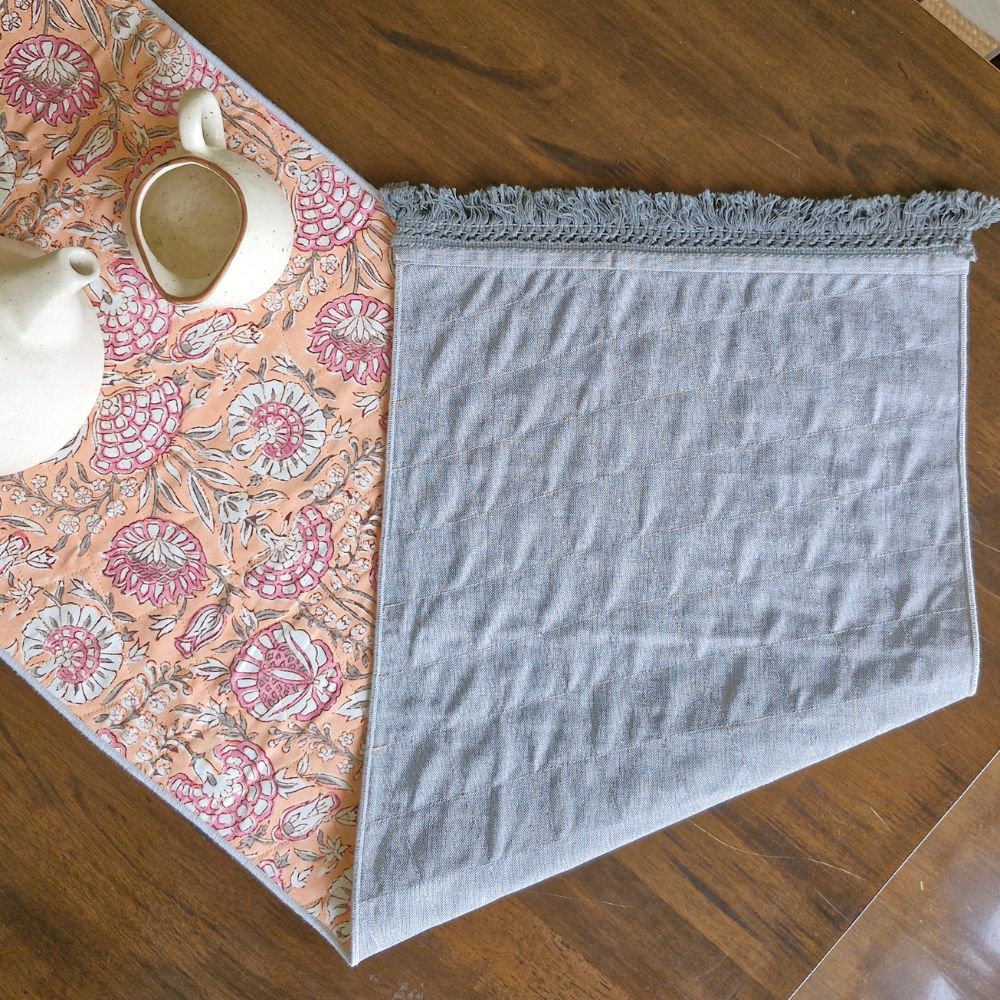 Blushing Meadows Reversible Runner Peach & Pink
