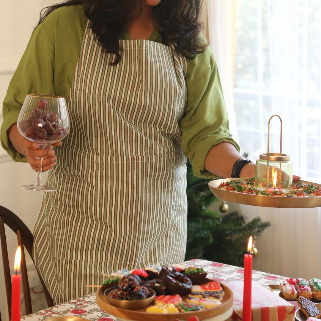 Spill-Resistant, 3-pocket, Cotton Apron - Sage Green