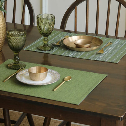 Woven Moss Green Placemats